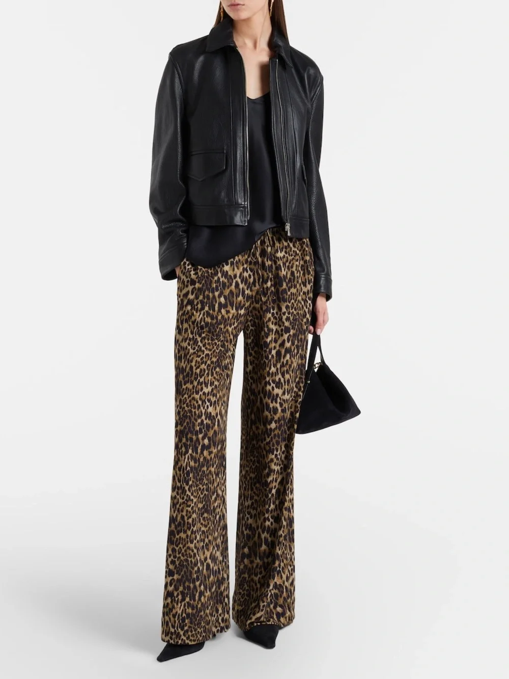 NILI LOTAN Women’s Wide-Leg Leopard Print Pants